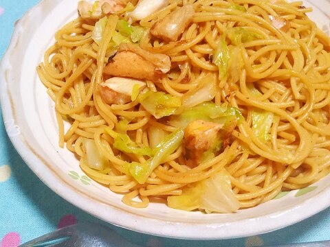 鮭ハラスとキャベツのパスタ